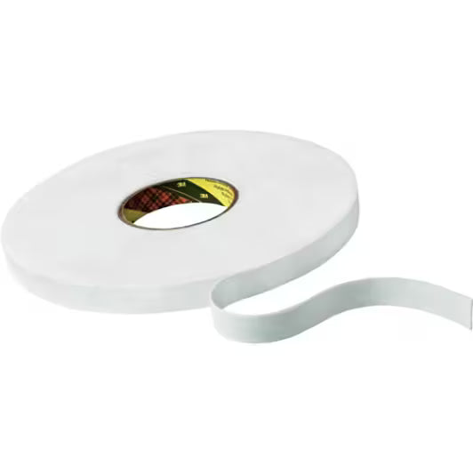 3M™ Doppelseitiges Schaumstoffklebeband 9508W, Weiß, 19 mm x 66 m, 0.8 mm