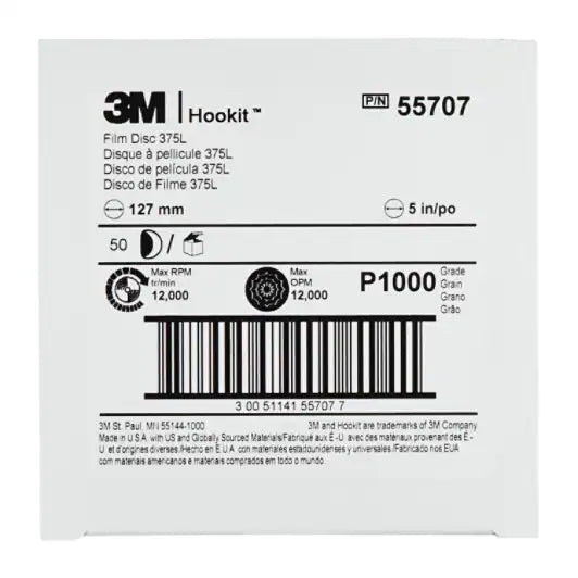3M™ Hookit™ Filmschleifscheibe 375L, Ø 150 mm, ungelocht, P600