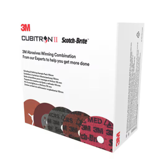 3M™ Schleif- und Feinschleif-Set, einschließlich 115 mm 787C und PN-DH Scheiben, mit 1 hochwertigen gerippten Stützteller, Muster