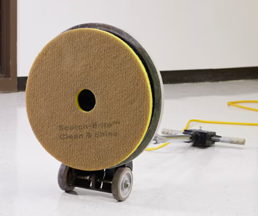 Scotch-Brite™ Clean & Shine doppelseitige Bodenpads, Gelb, 355 mm, 5/Karton