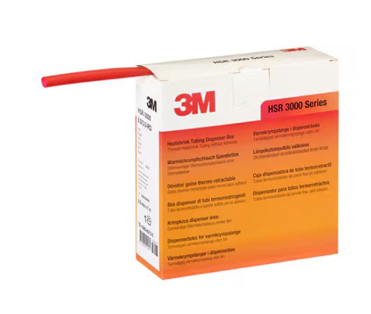 3M™ HSR 3000 Dünnwandiger Warmschrumpfschlauch auf Kleinrolle, Rot, 18/6 mm, 5 m, Spenderbox