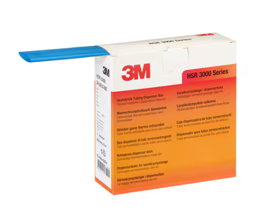 3M™ HSR 3000 Dünnwandiger Warmschrumpfschlauch auf Minirolle, Blau, 24/8 mm, 5 m, Spenderkarton