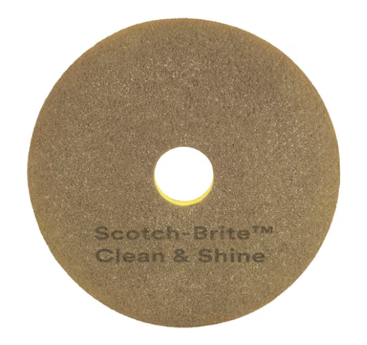 Scotch-Brite™ Clean & Shine doppelseitige Bodenreinigungspads, Gelb, 330 mm, 5 Stück/Karton