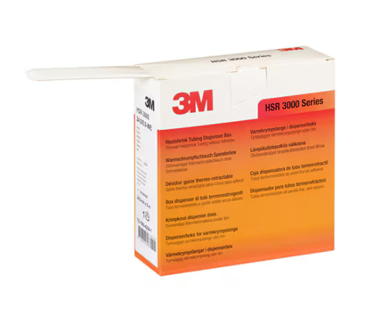 3M™ HSR 3000 Dünnwandiger Warmschrumpfschlauch auf Kleinrolle, Weiß, 24/8 mm, 5 m, Spenderkarton