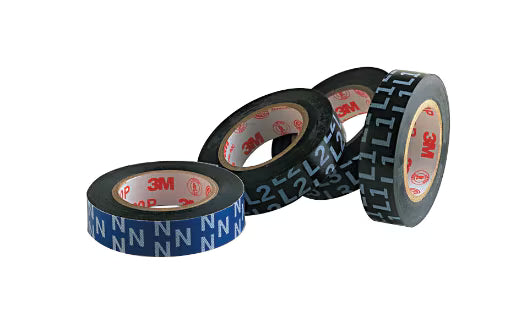 3M™ Temflex™ 1700 Vinyl-Elektro-Isolierband, Schwarz, 15 mm x 10 m, 0,17 mm, Weiß bedrucktes „L1“