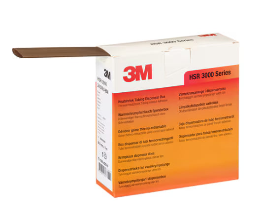 3M™ HSR 3000 Dünnwandiger Warmschrumpfschlauch auf Kleinrolle, Braun, 24/8 mm, 5 m, Spenderbox
