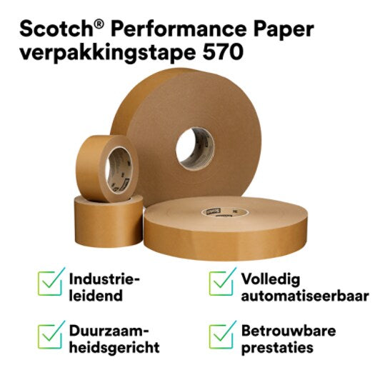 Scotch® Performance Verpackungsband 570, Braun, 72 mm x 500 m