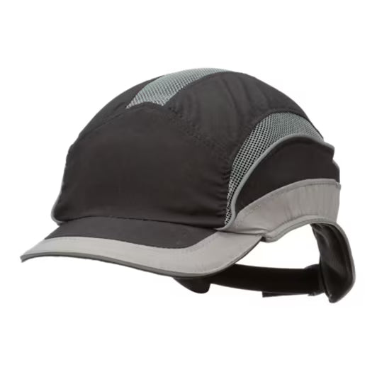 3M™ First Base™ 3 Anstoßkappe 2031219, Elite, schwarz/grau, kurzer Schirm, 55 mm