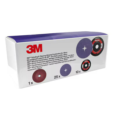 3M™ Schleif- und Schlichtset, beinhaltet 115 mm 1182C und XO-DR Schleifscheibe, mit 1 Fächerschleifscheiben-Stützteller