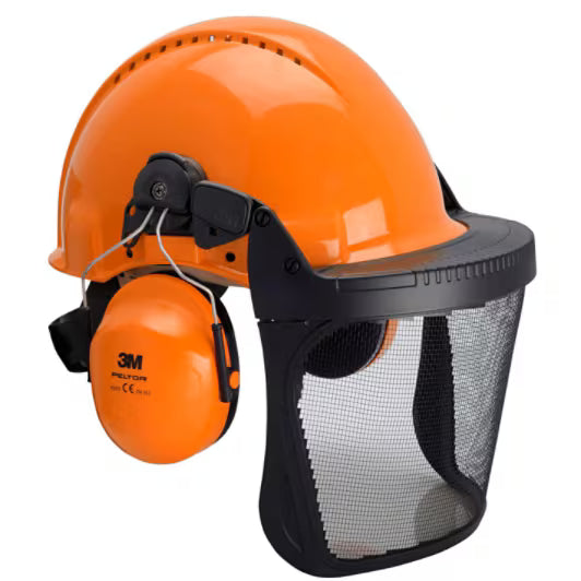 3M™ Forstkombination, G3000 oder Schutzhelm, Optime II Kapselgehörschutz, FH1 Halterung und 5B Netz-Gesichtsschutz, G3000MOR52FH15B