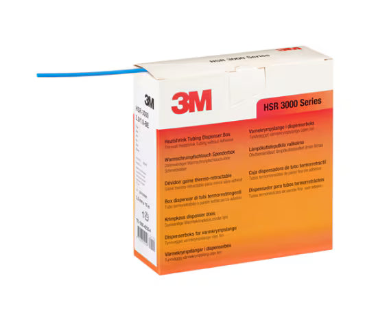 3M™ HSR 3000 Dünnwandiger Warmschrumpfschlauch auf Kleinrolle, Blau, 1,5/0,5 mm, 12 m, Spenderbox