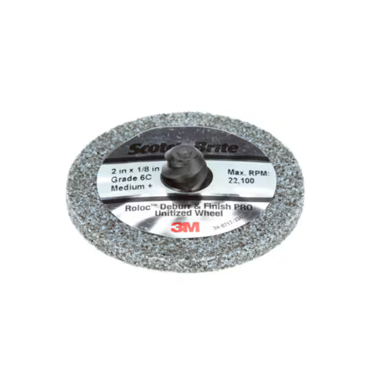 Scotch-Brite™ Roloc™ Entgrat- und Finisher-Einheitsscheibe DP-UR, 50 mm x 6,35 mm, ungebohrt, 6C MED+
