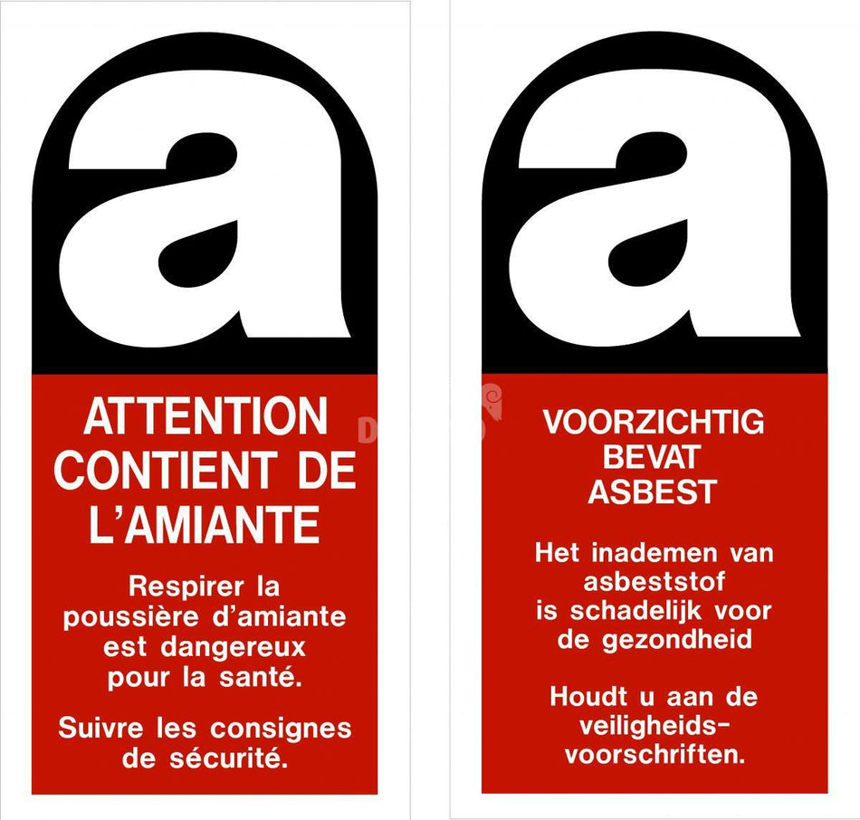 Aufkleber „Asbest“ 100x200 mm pro 100 Stück